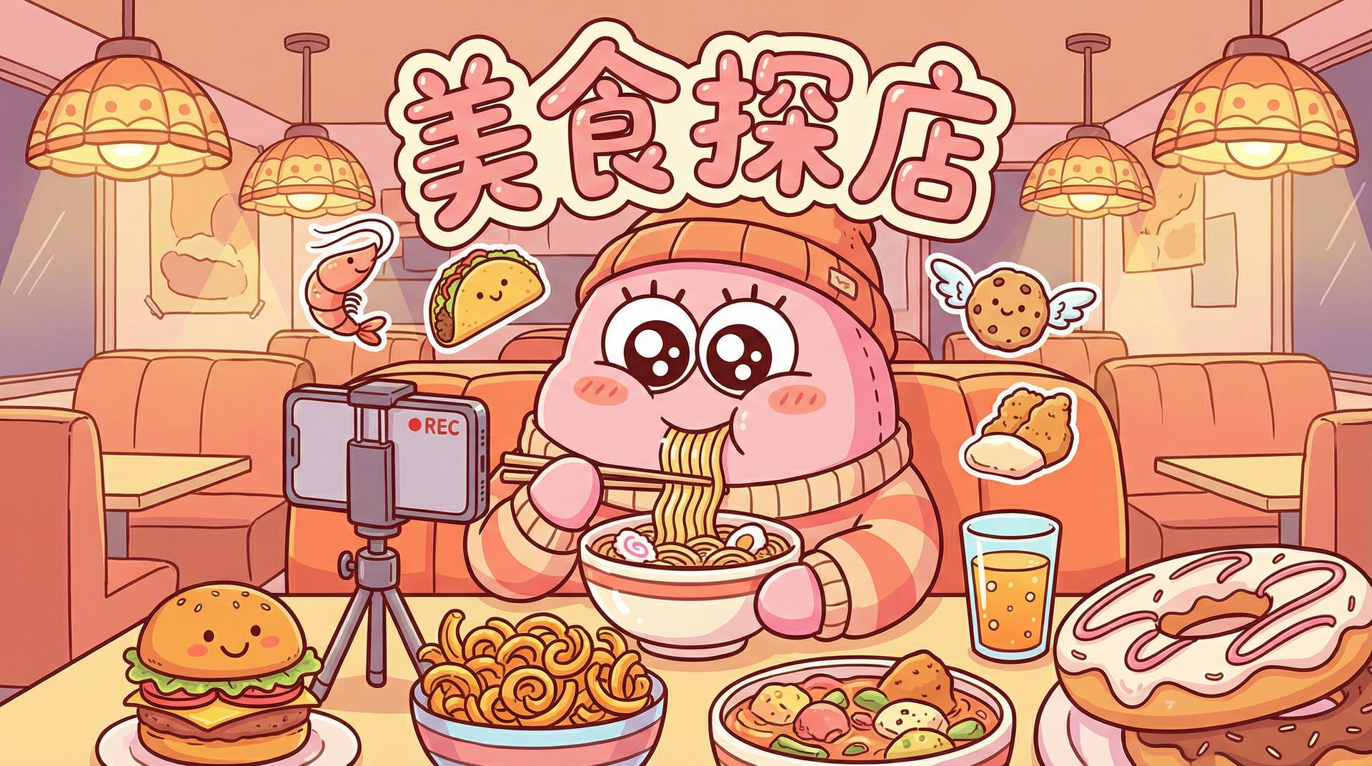 抖荫短视频美食探店视频
